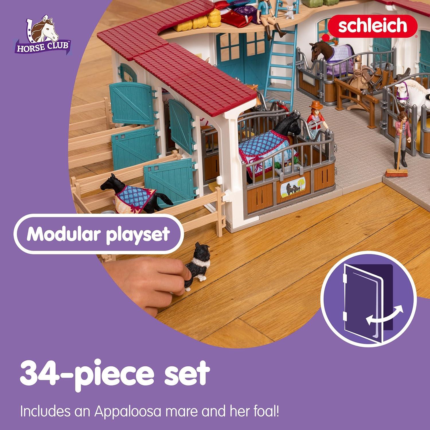 Juego de Establo Schleich 34 Piezas con Yegua y Potro