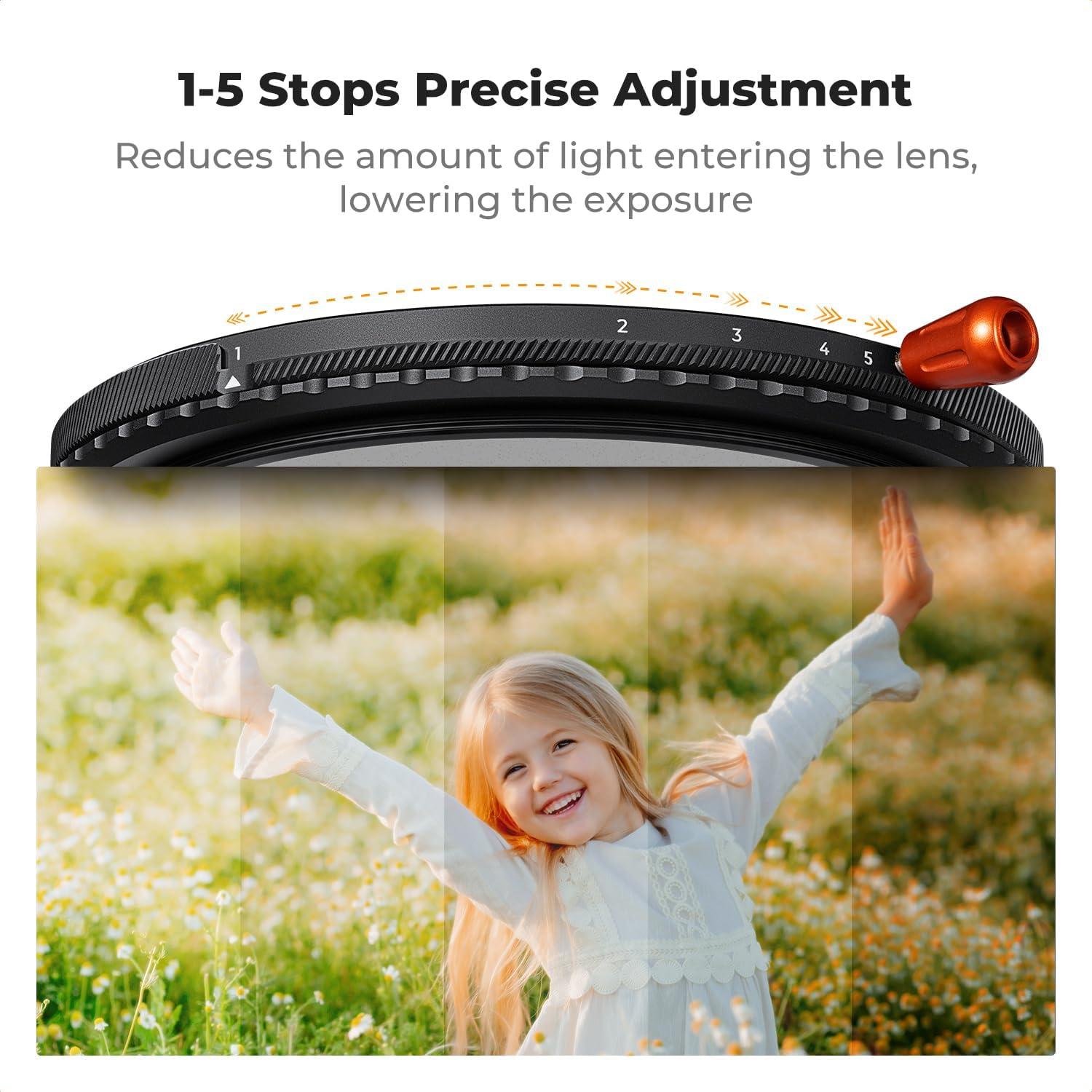 Filtro de Difusión Negra K&F Concept 37mm Efecto 1/4 y ND Variable