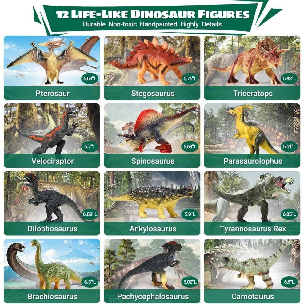 Juguetes de Dinosaurios FRUSE - 12 Figuras Interactivas