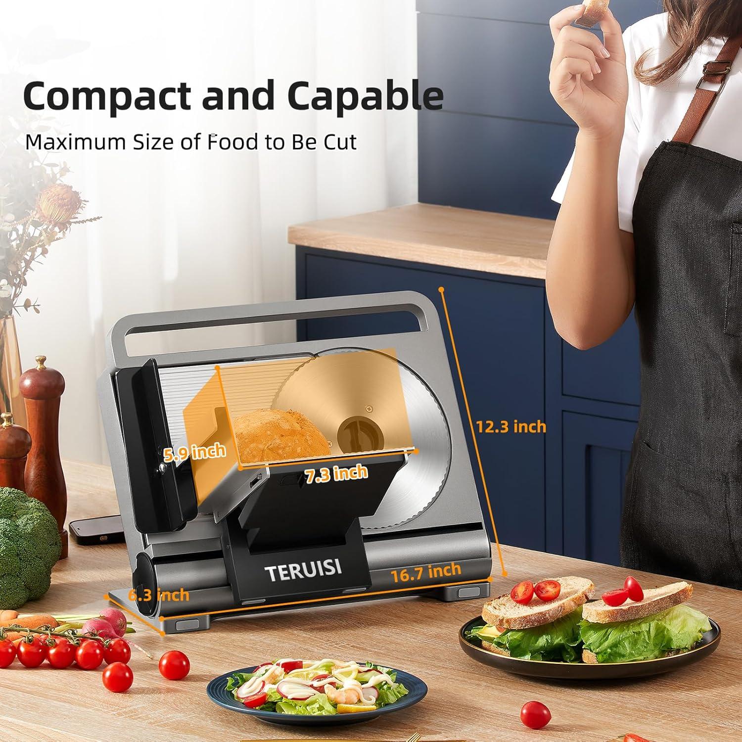 Cortadora de Carne Eléctrica TERUISI 200W Plegable 19cm