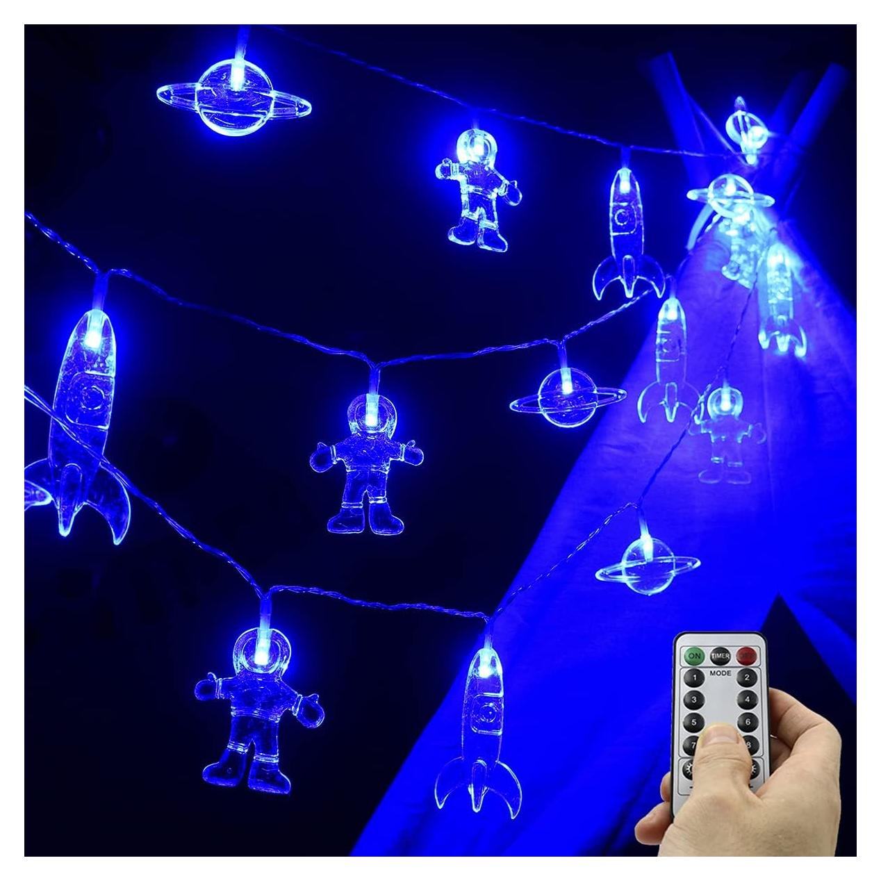 Luces de Cadena LED Mankinlu 20 LEDs 3.35 m Cohete Azul