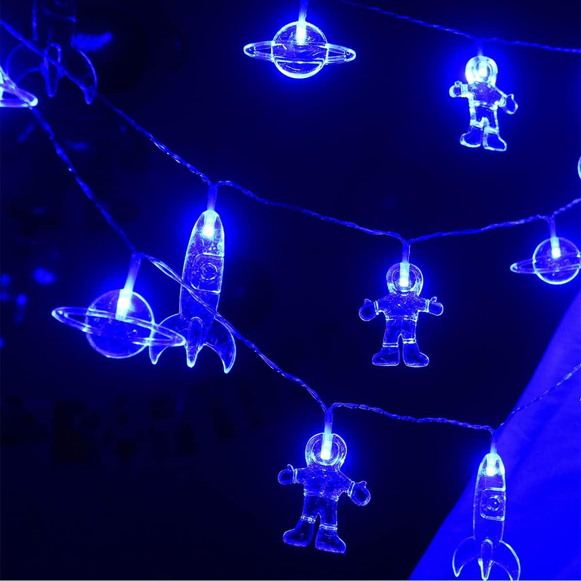 Luces de Cadena LED Mankinlu 20 LEDs 3.35 m Cohete Azul