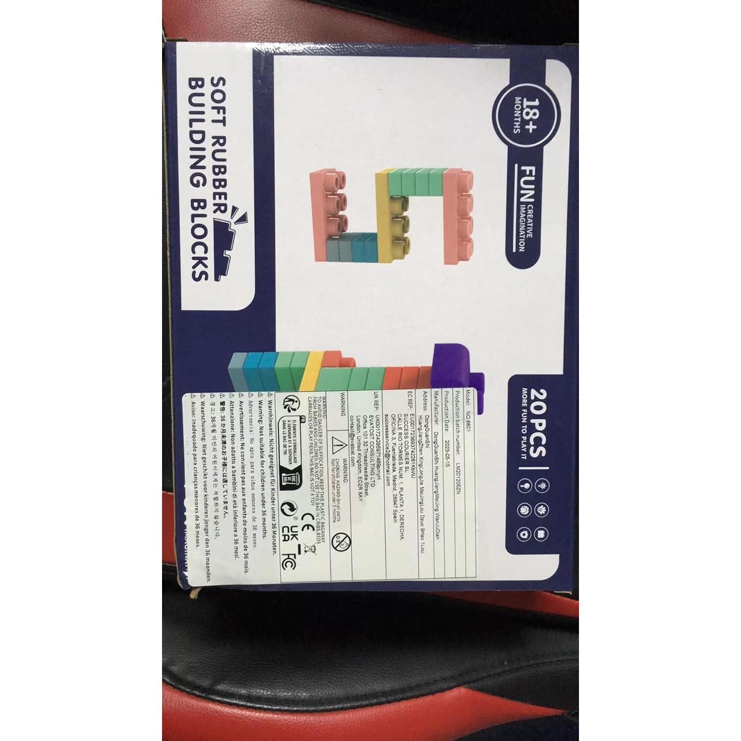 Bloques de Construcción Suaves ROHSCE 20 PCS para Bebés 6 Meses+