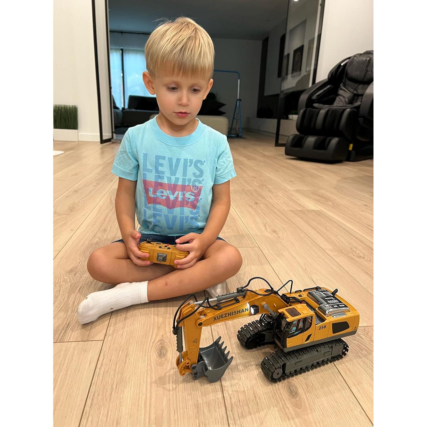 Excavadora RC KIDMARKT 11 Canales con Pala de Metal 15.2cm