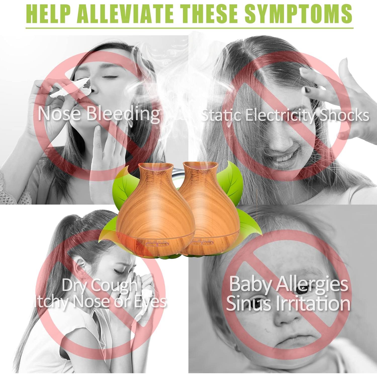 Difusor de Aceite Esencial BZseed 550ml 2 PCS Ultrasónico