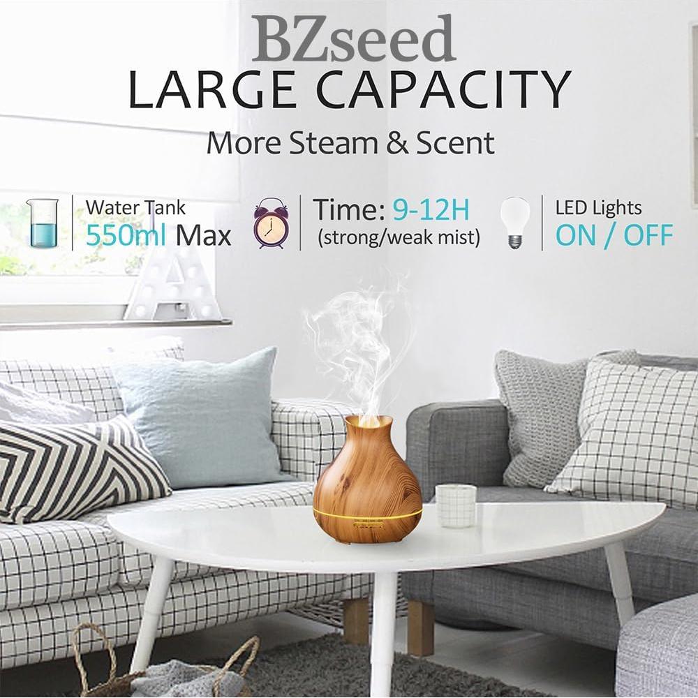 Difusor de Aceite Esencial BZseed 550ml 2 PCS Ultrasónico