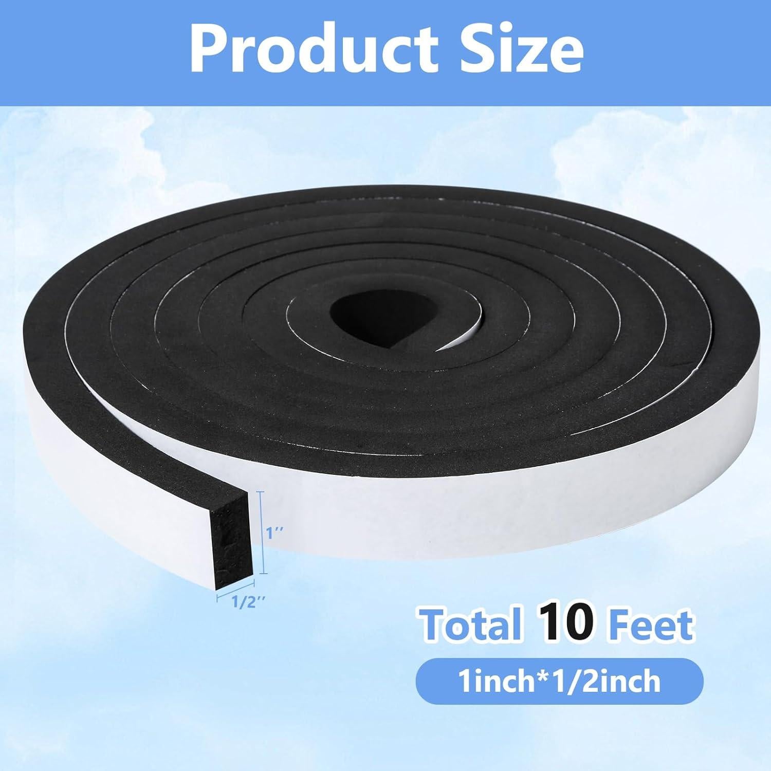 Tira de Sellado para Puertas Amzjjle 1x1.27cm x 3.05m Negro