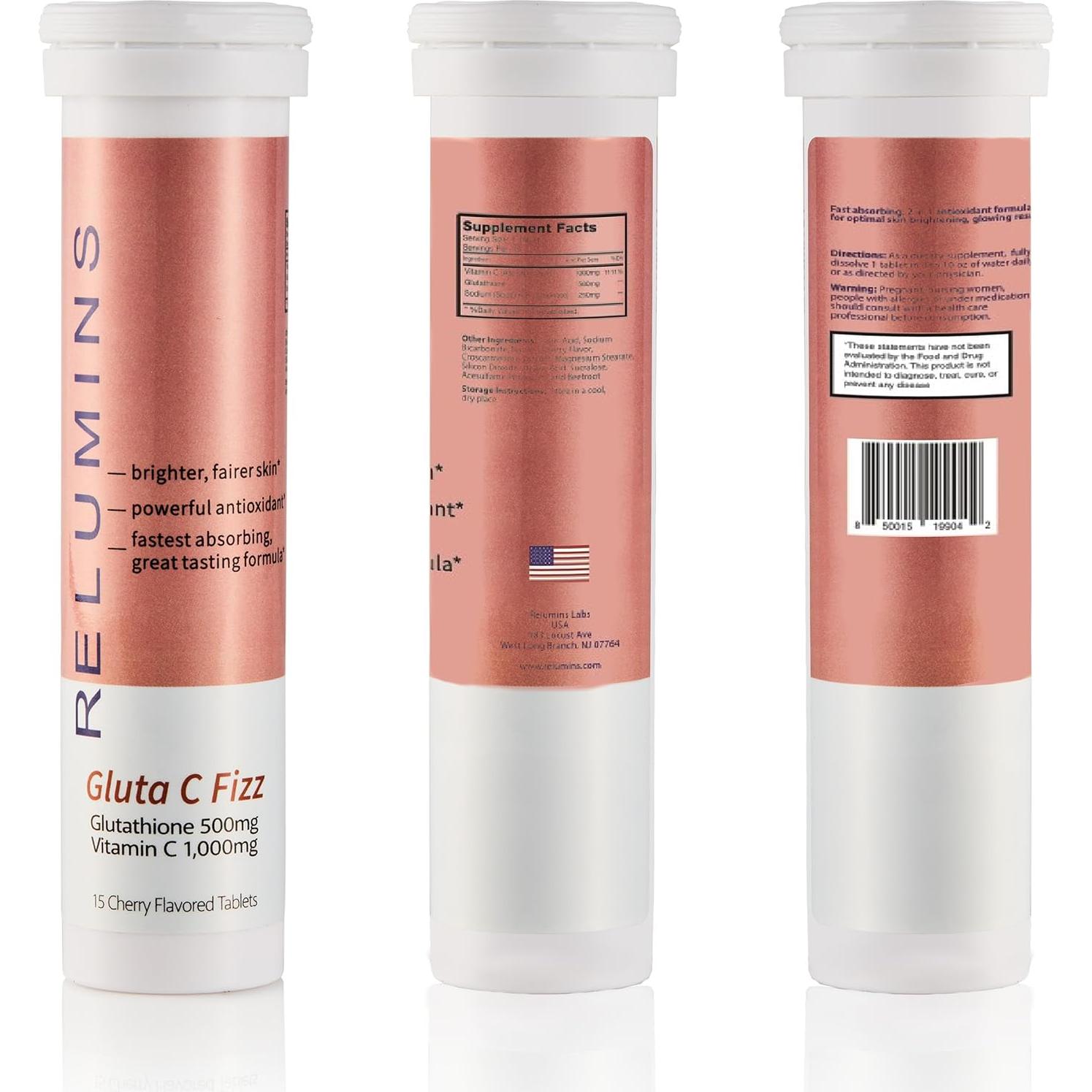 Tabletas efervescentes Relumins Gluta C Fizz - 15 unidades