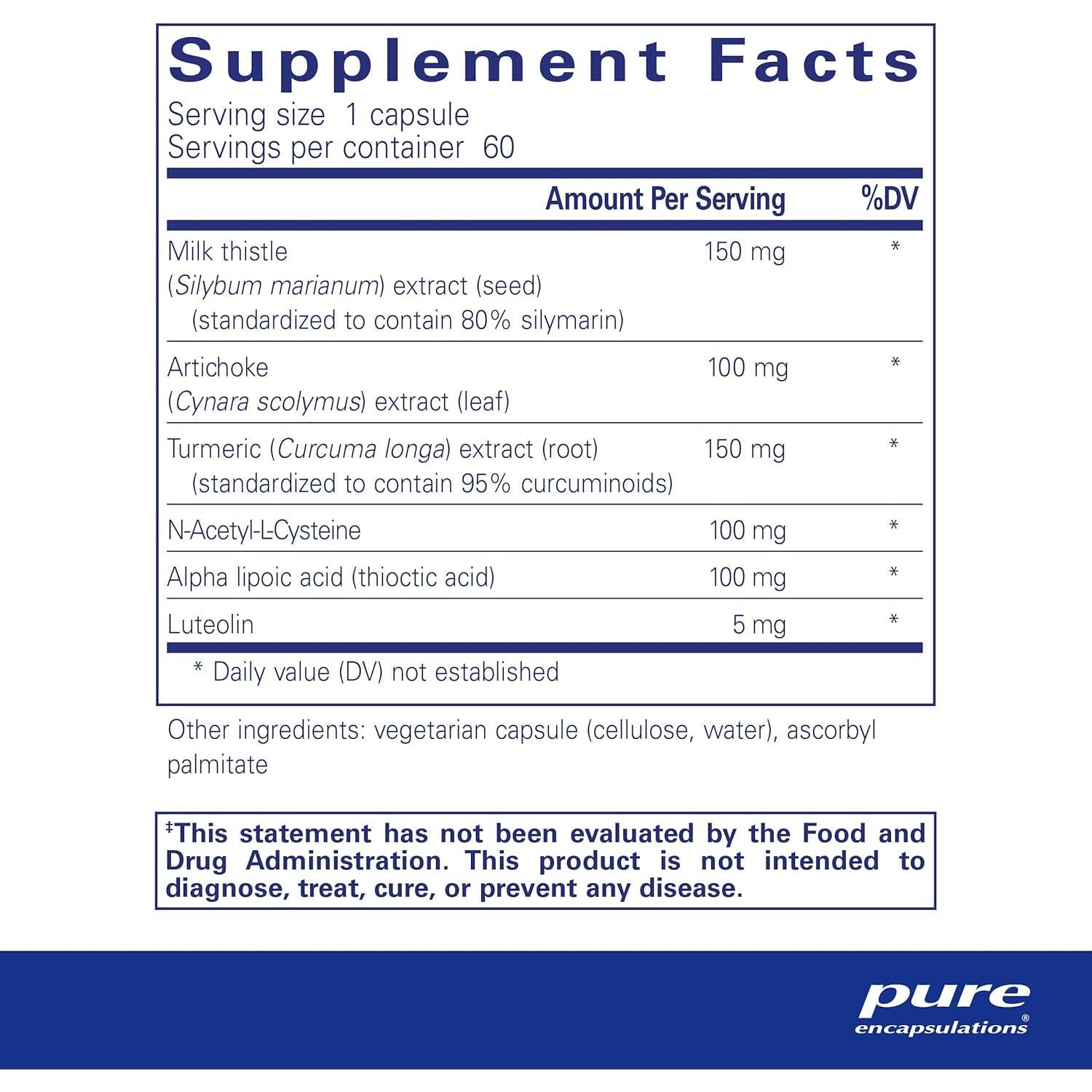 Suplemento hipoalergénico LVR Pure Encapsulations 60 cápsulas
