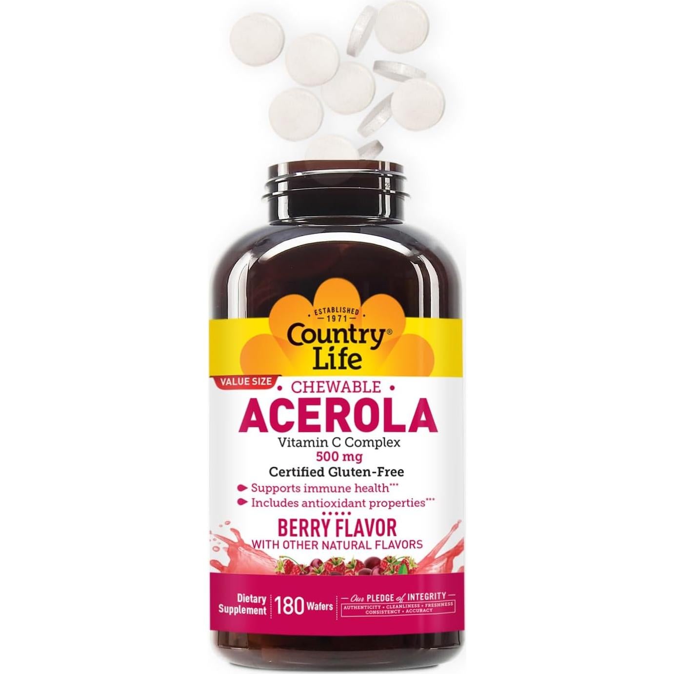 Galletas Masticables de Vitamina C Acerola Country Life 180g