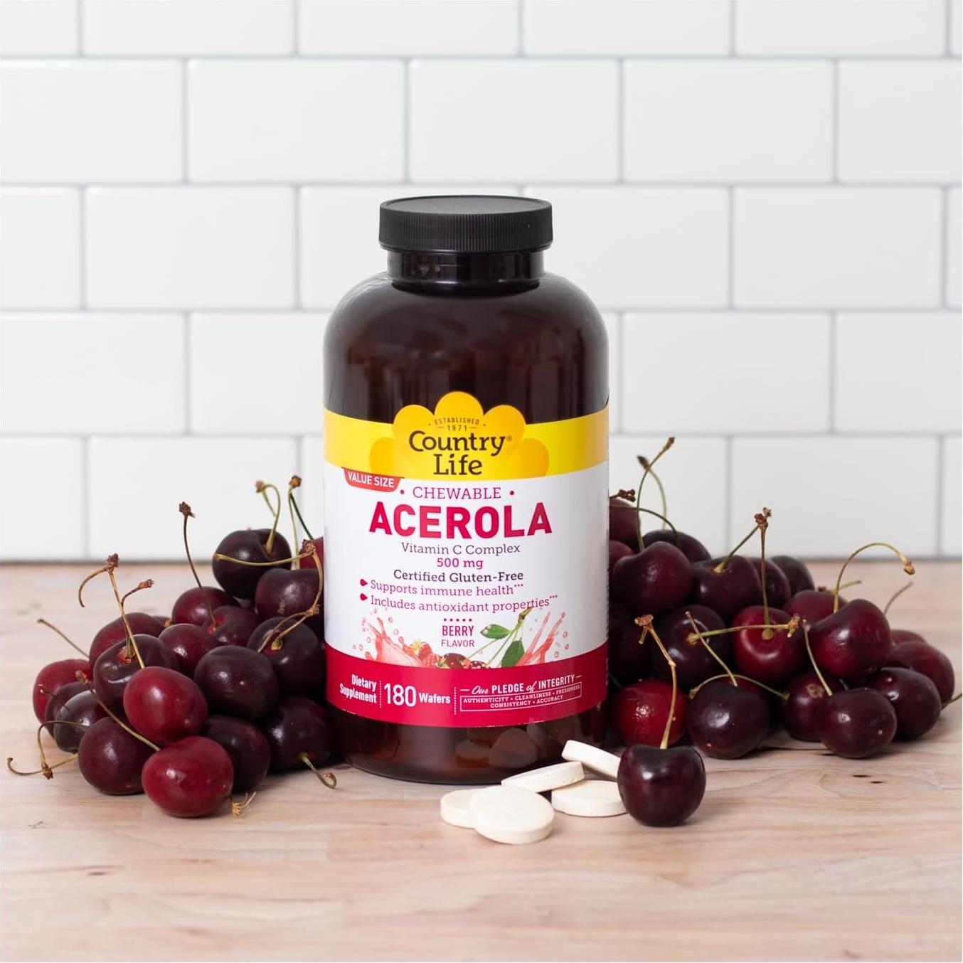 Galletas Masticables de Vitamina C Acerola Country Life 180g