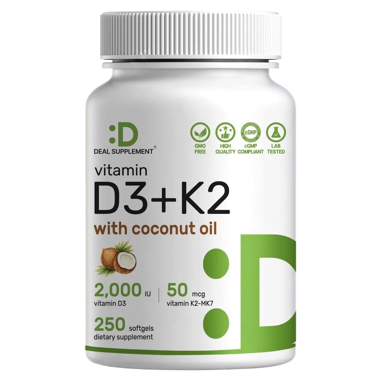 Suplemento Deal Vitamina D3 2000 UI + K2 MK7 50 mcg 100 g