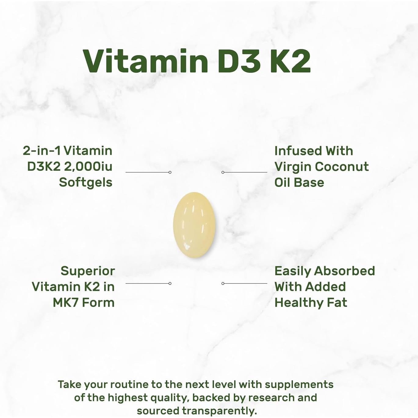 Suplemento Deal Vitamina D3 2000 UI + K2 MK7 50 mcg 100 g