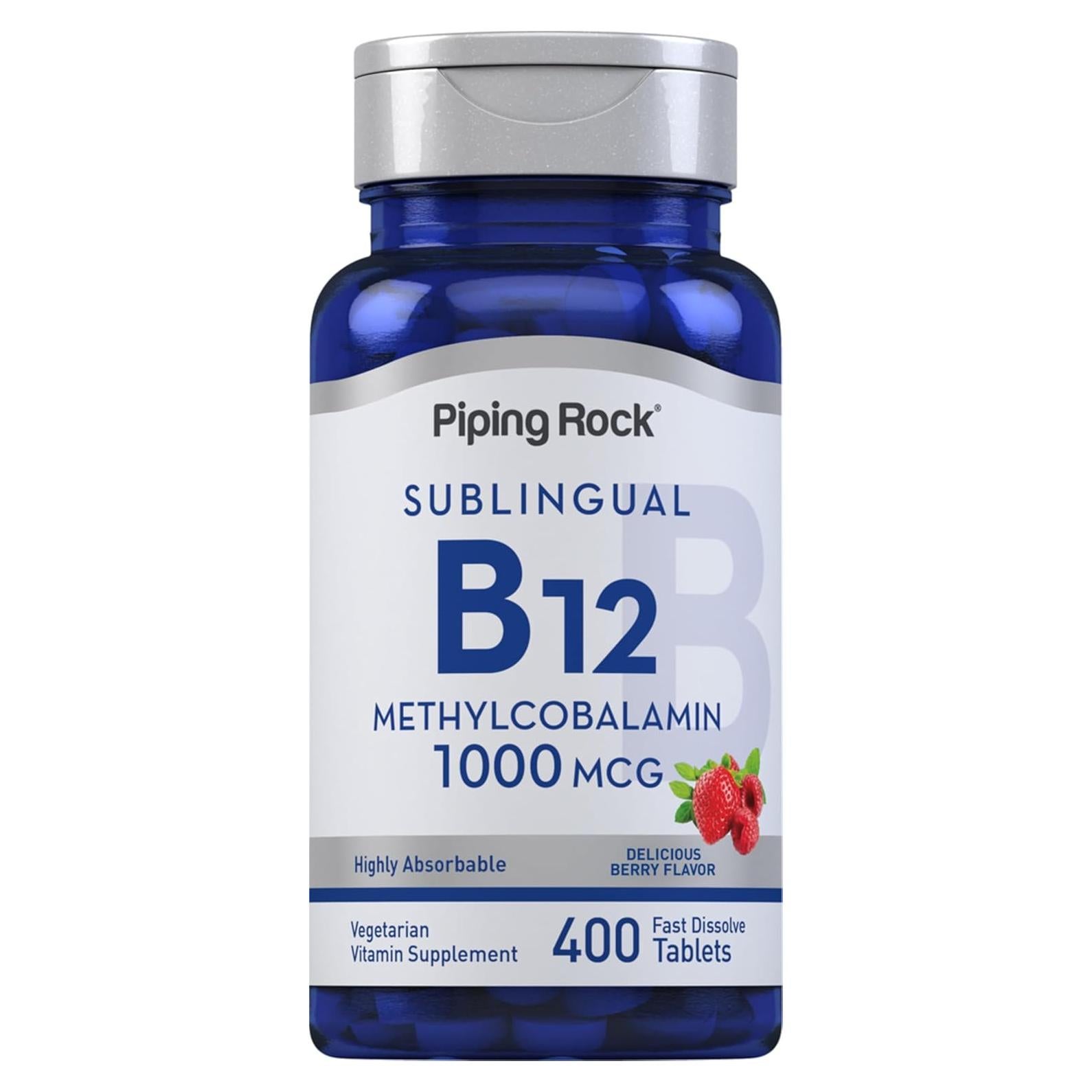 Tabletas Sublinguales de Vitamina B12 Piping Rock 1000 mcg 400 Unidades