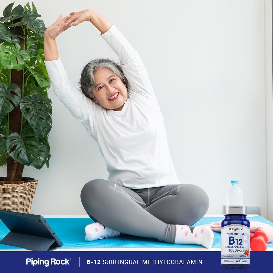 Tabletas Sublinguales de Vitamina B12 Piping Rock 1000 mcg 400 Unidades