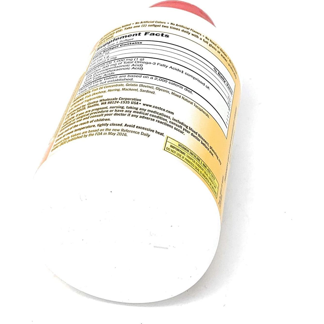 Concentrado de Aceite de Pescado Kirkland 800 Gelatinas 1000mg