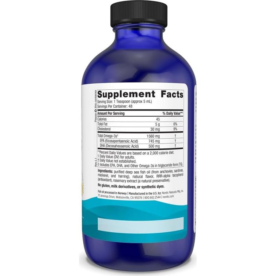 Aceite de Pescado Omega-3 Nordic Naturals 236.6 ml Limón