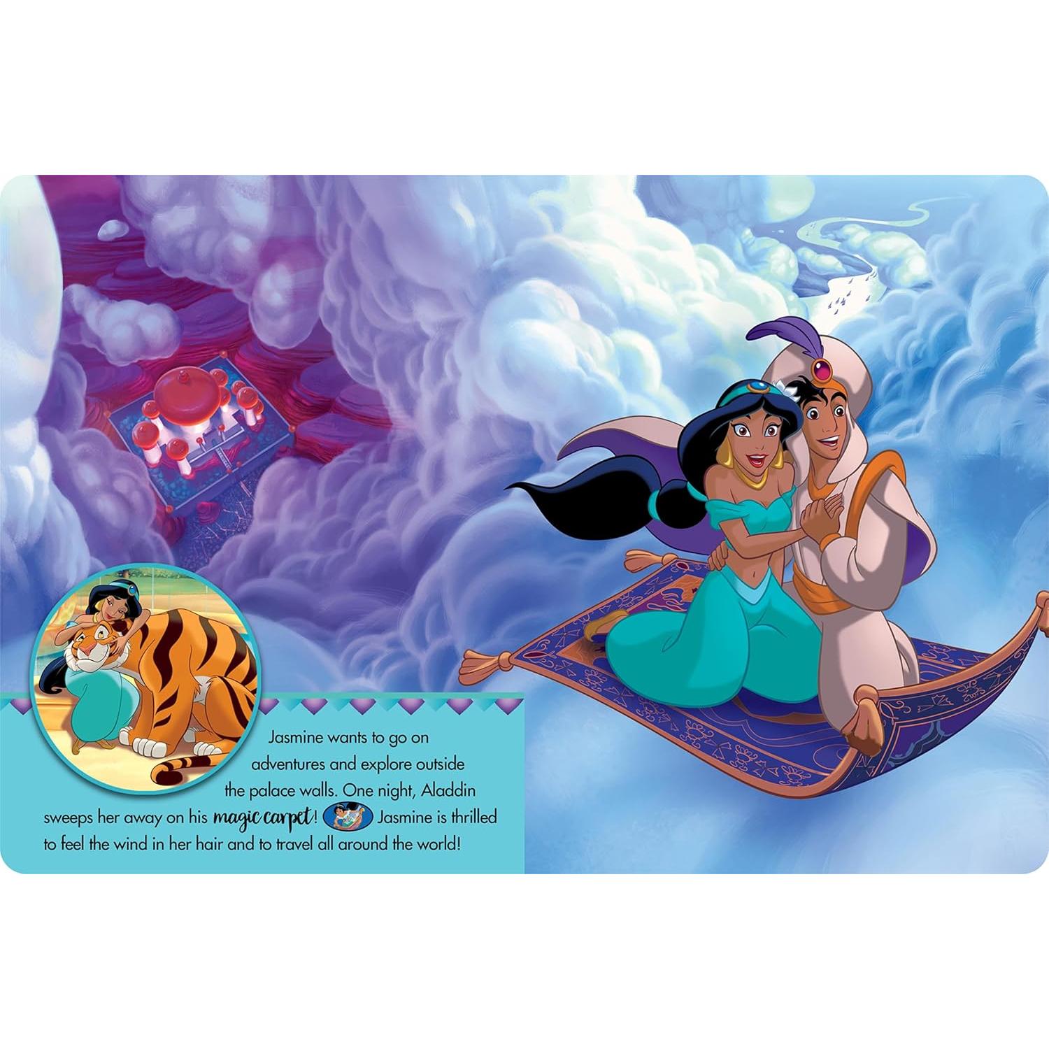 Disney Princess Moana, Belle, Cinderella, and more! - Magical Moments! Storybook and Magic Wand Toy Sound Book Set - PI Kids