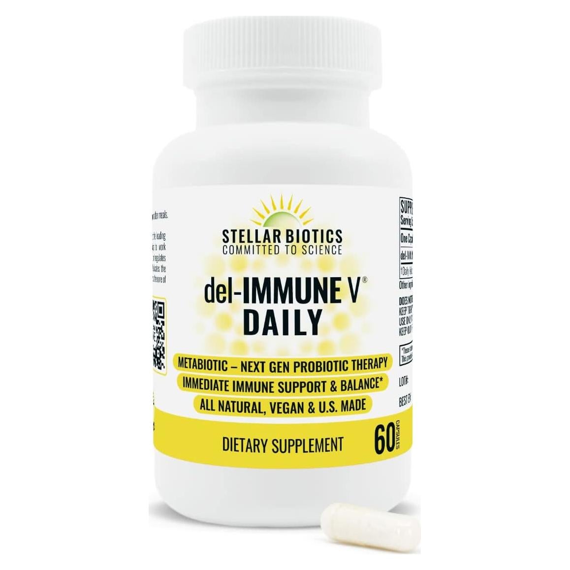 Del-Immune V Diario Stellar Biotics 60 Cápsulas Metabiotico