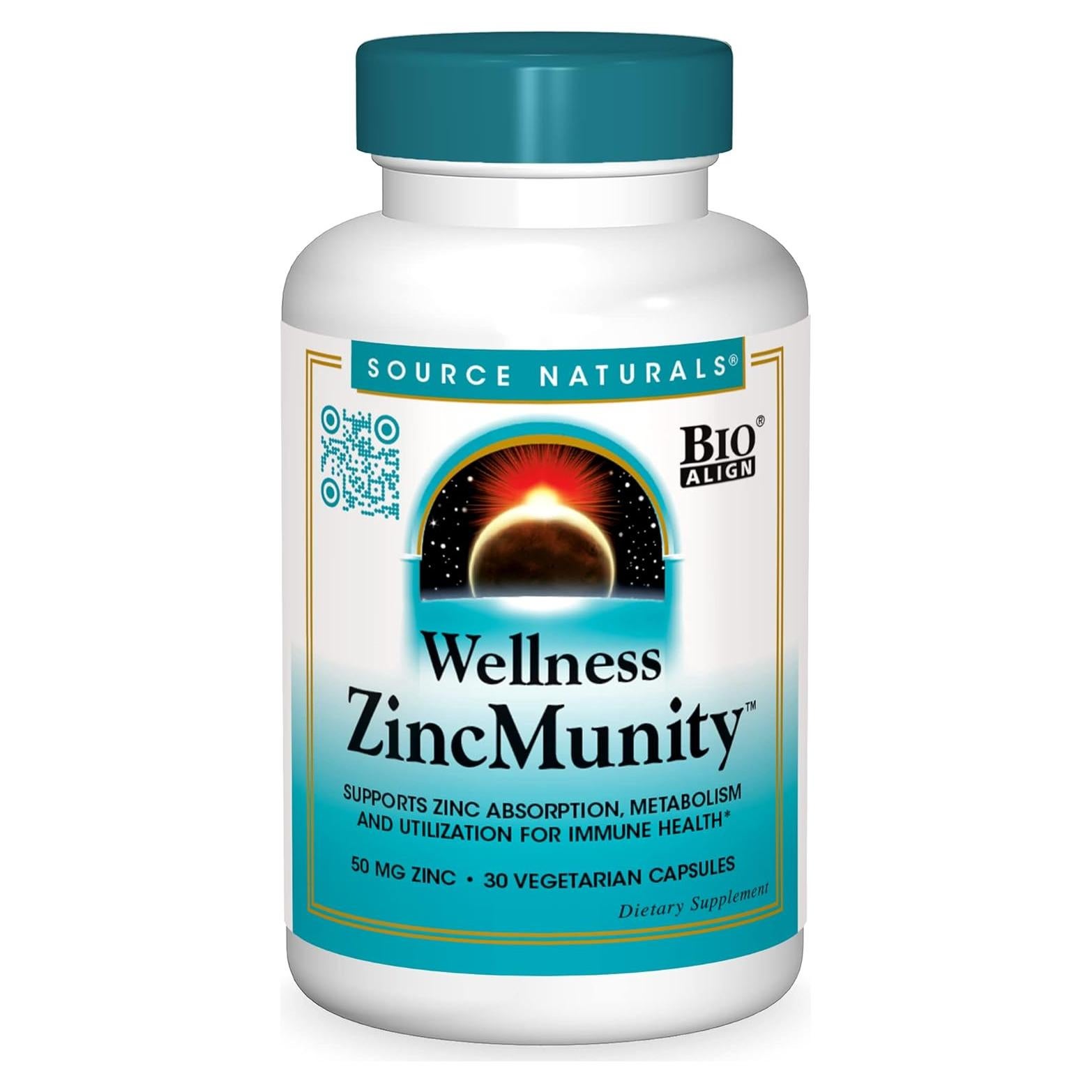 Source Naturals ZincMunity 50 mg - 30 Cápsulas Vegetarianas