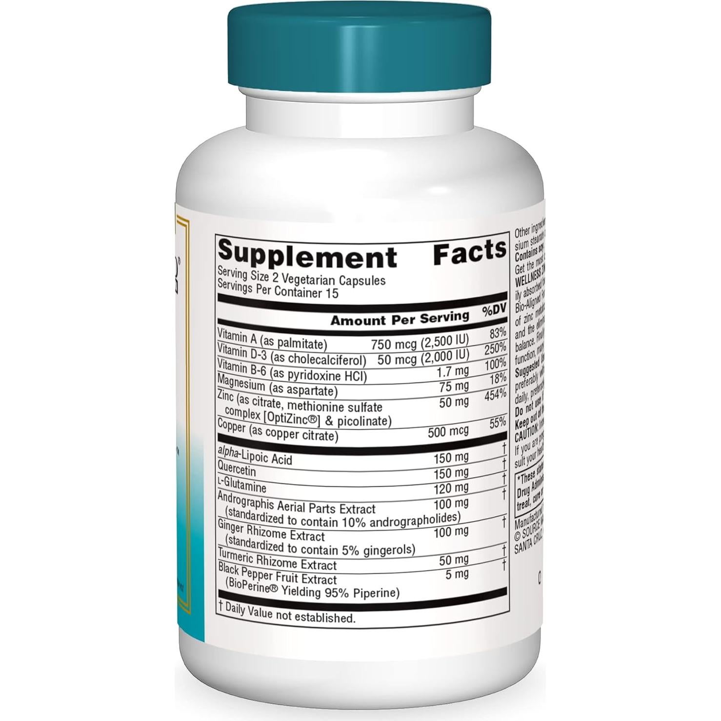 Source Naturals ZincMunity 50 mg - 30 Cápsulas Vegetarianas