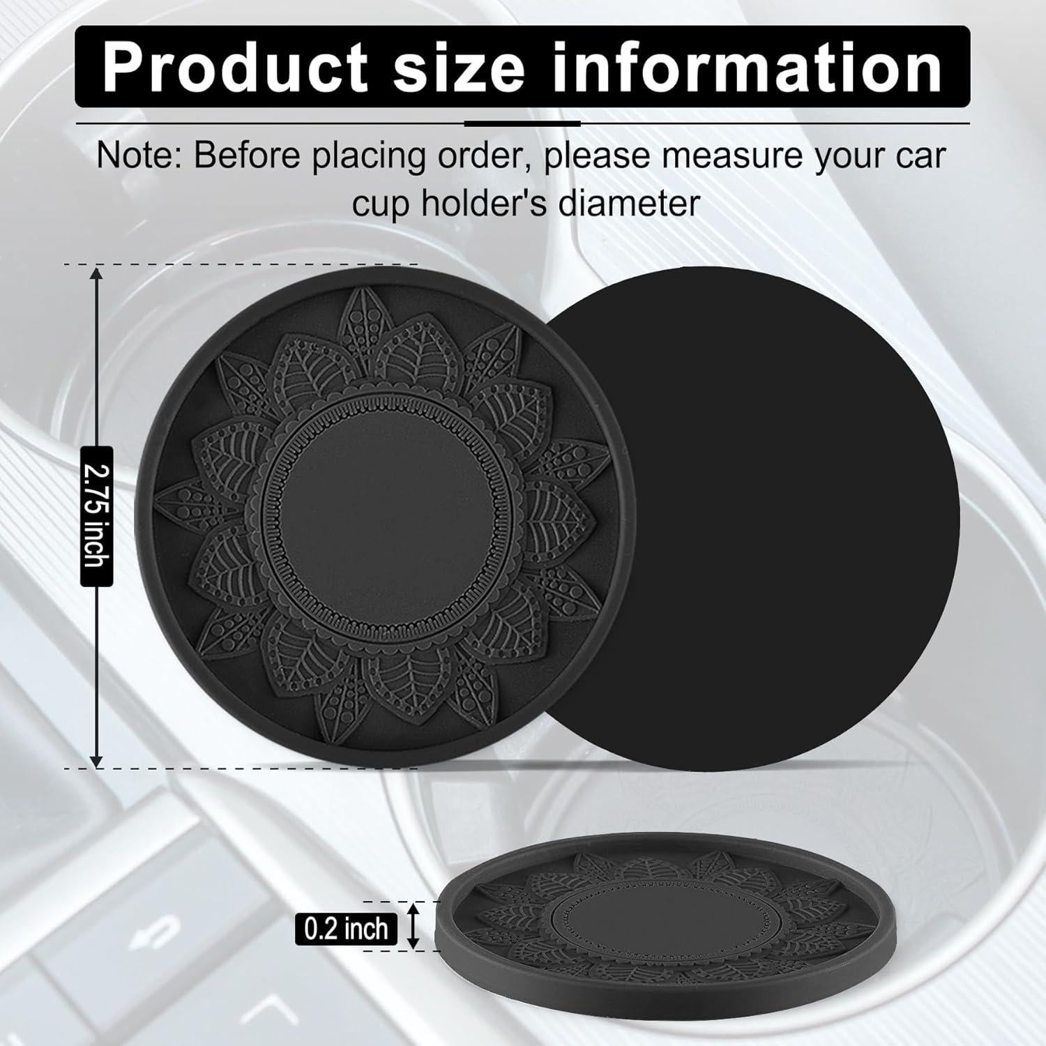 Posavasos SINGARO de Silicona para Coche, 4 Piezas Antideslizantes