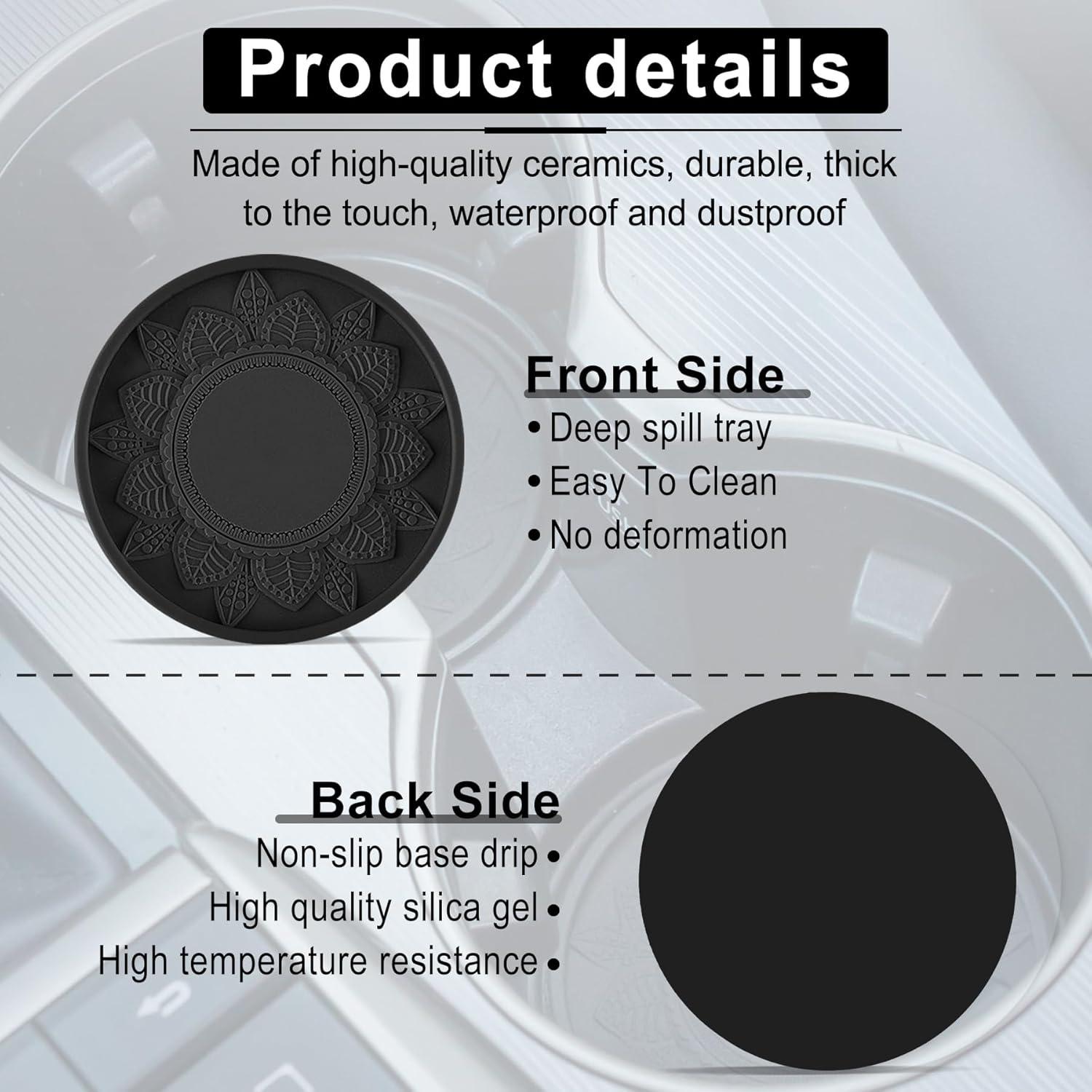 Posavasos SINGARO de Silicona para Coche, 4 Piezas Antideslizantes