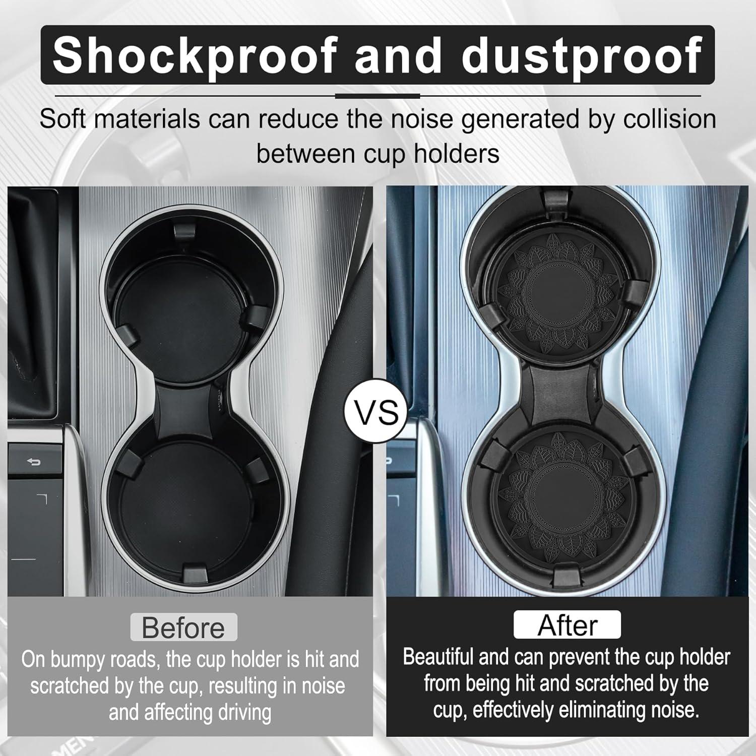 Posavasos SINGARO de Silicona para Coche, 4 Piezas Antideslizantes