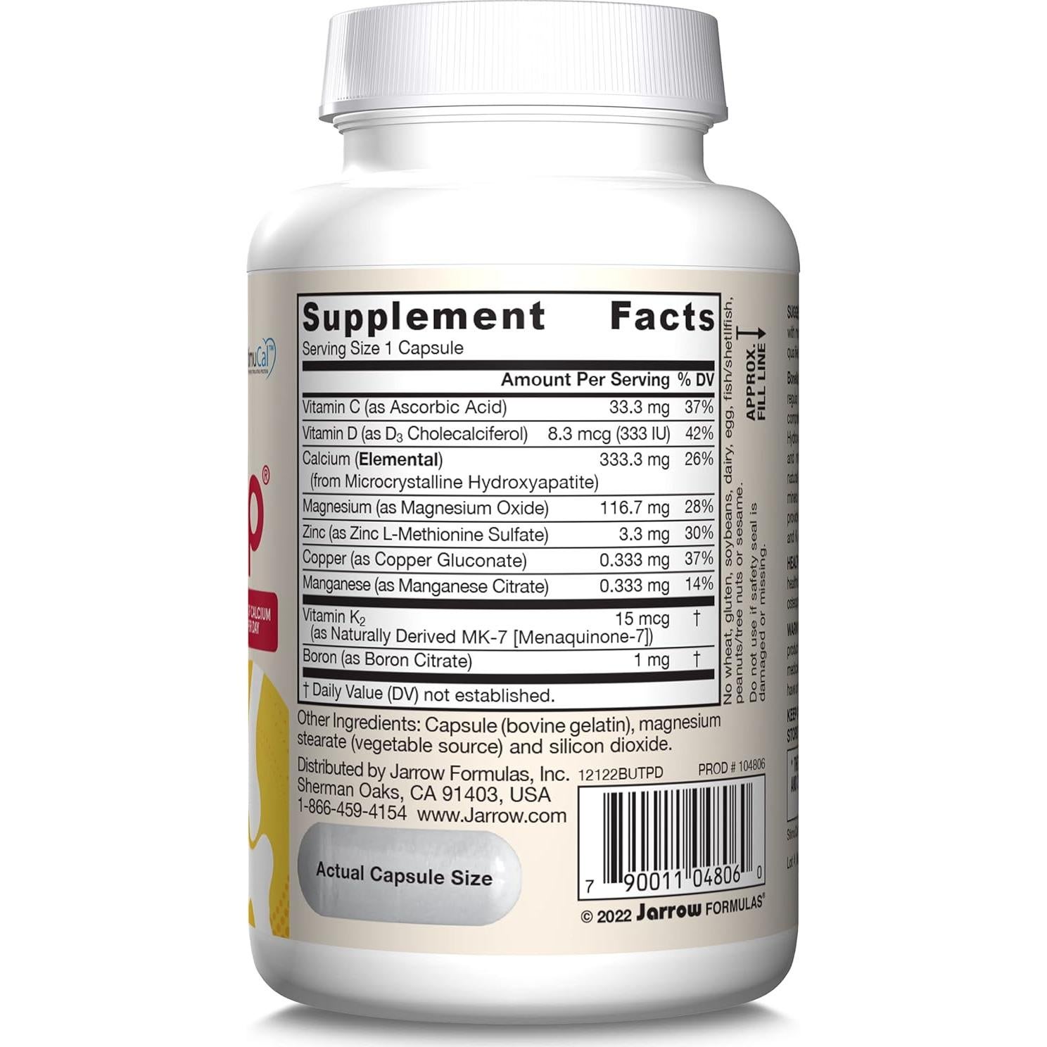 Suplemento Jarrow Formulas BoneUp 90 Cápsulas para Densidad Ósea