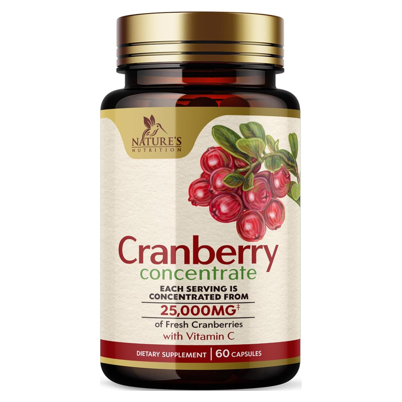 Suplemento de Arándano Nature's Nutrition 25000mg 60 Cápsulas