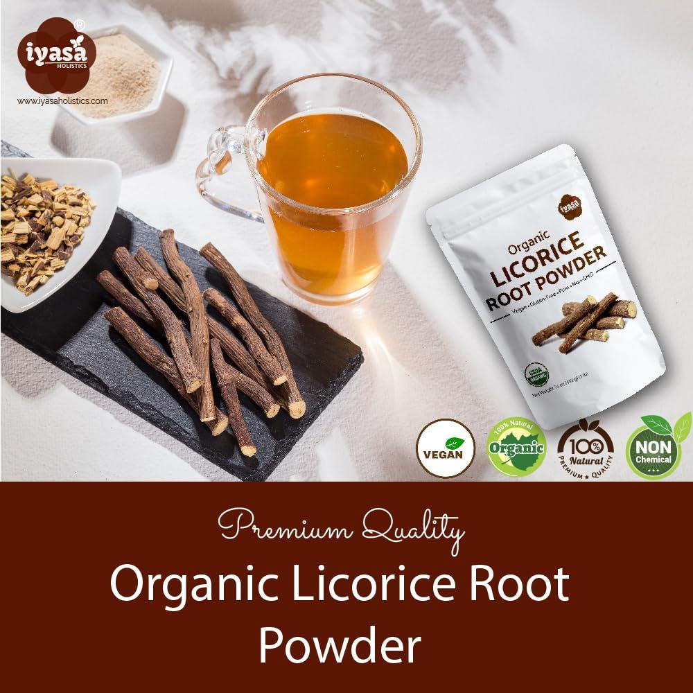 Polvo de Raíz de Regaliz Orgánico Iyasa 113 g - Expectorante Natural