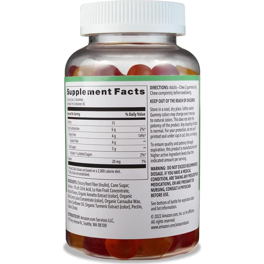 Gomitas de fibra Amazon Basics 90 unidades sabores mixtos