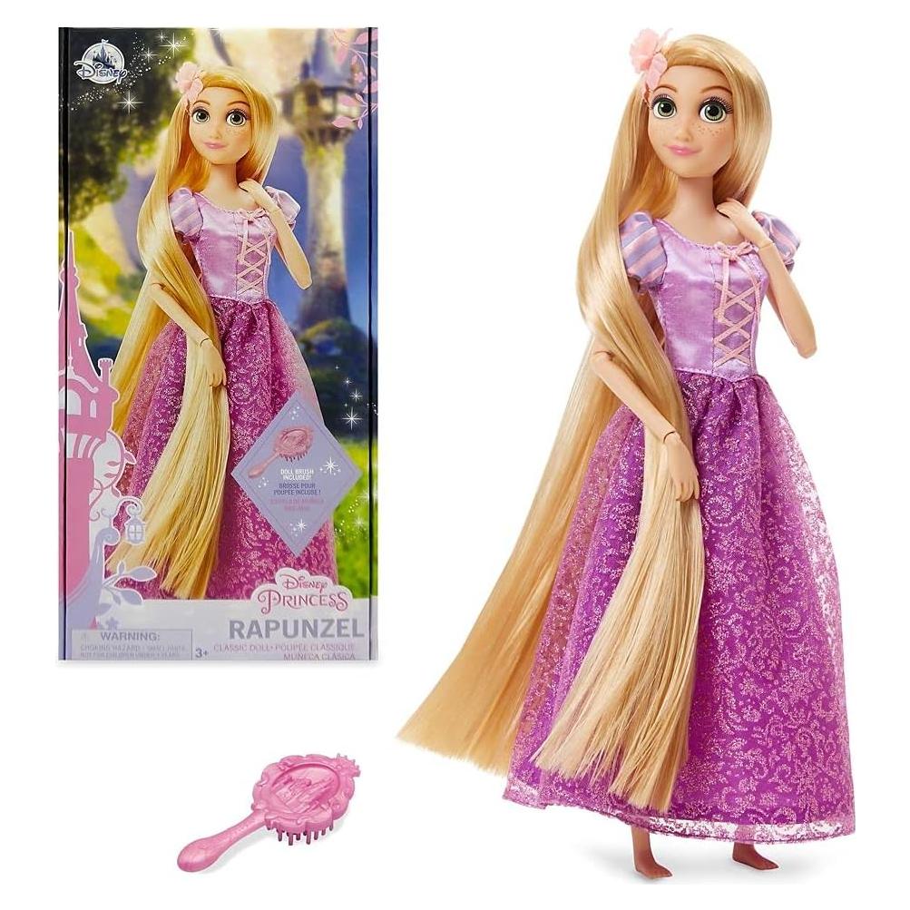 Muñeca Disney Princess Rapunzel 28 cm Posable con Cepillo
