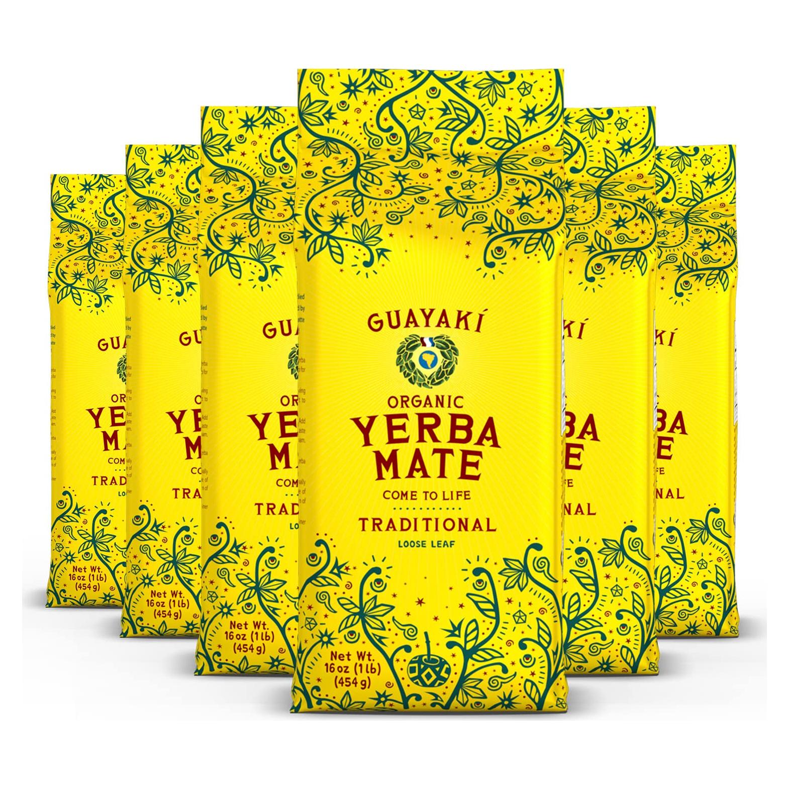 Yerba Mate Orgánica Guayakí Hoja Suelta Sin Azúcar 6x0.45kg
