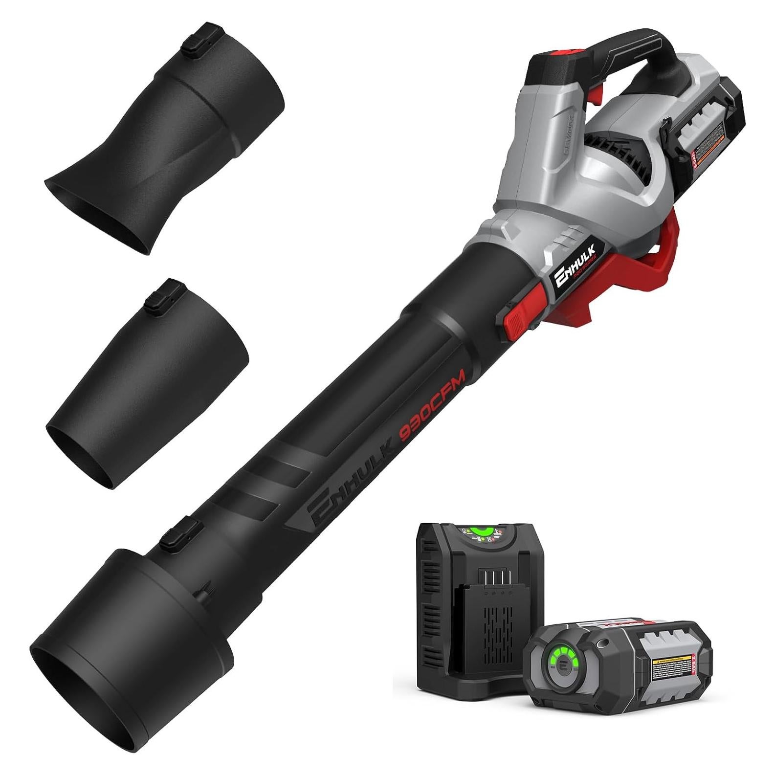 Soplador de Hojas Inalámbrico Enhulk 58V 930 CFM Turbo