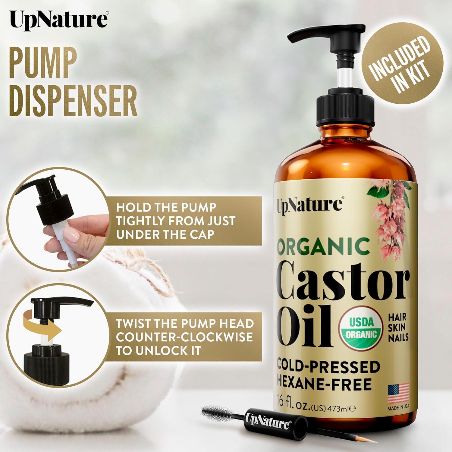 Aceite de Ricino Orgánico UpNature 473 ml Prensado en Frío