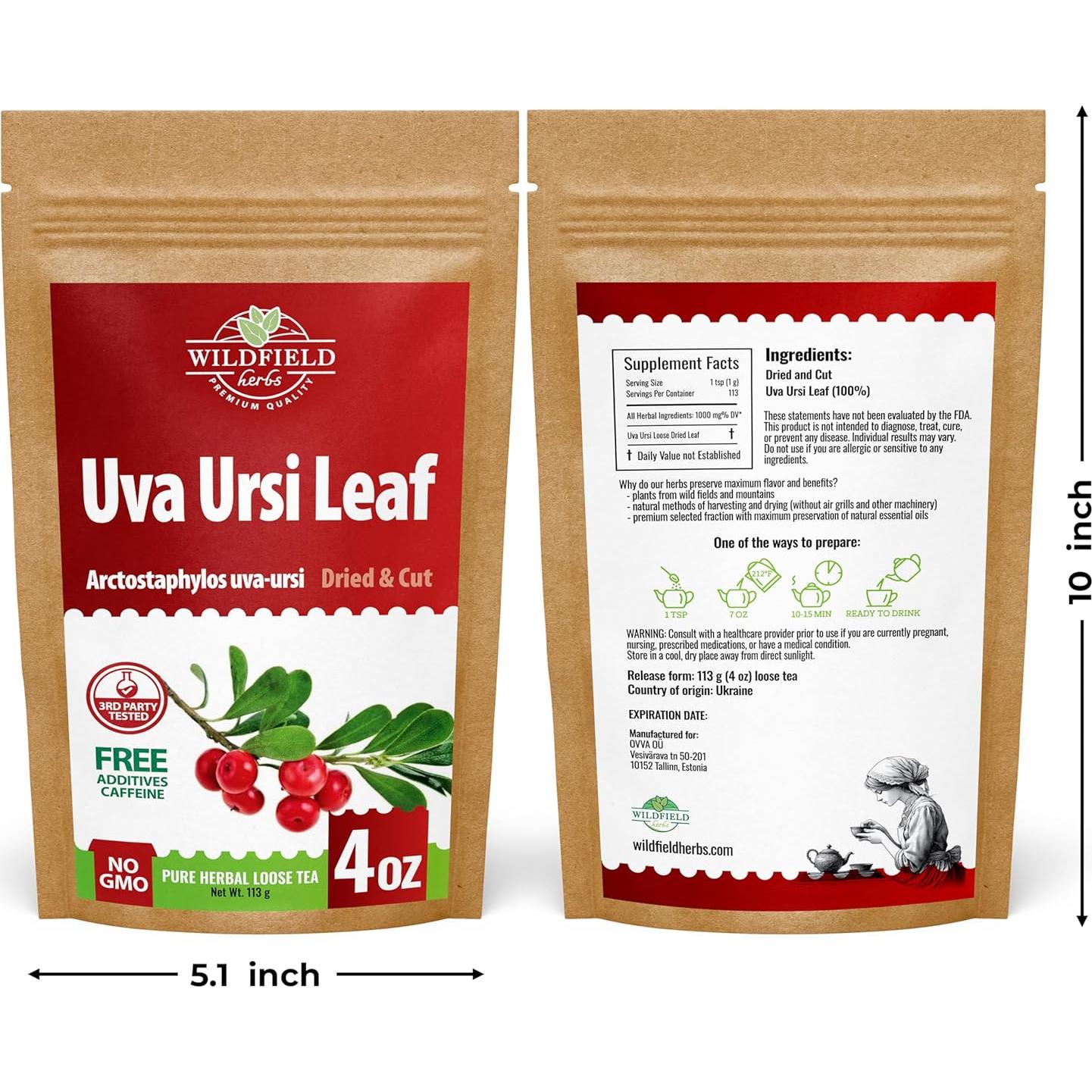 Té de Hierbas Uva Ursi 113g OVVA - Arctostaphylos Uva-Ursi