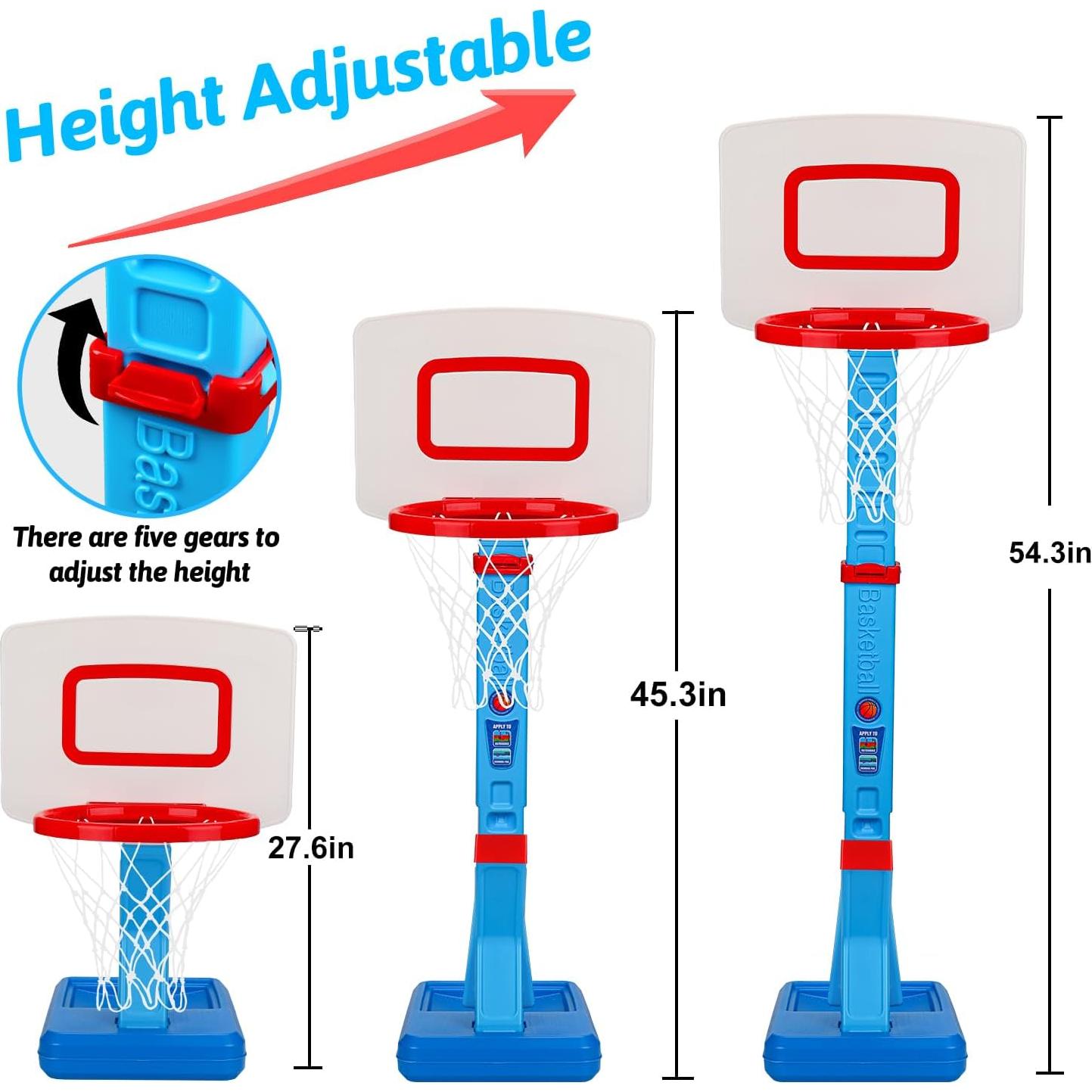 Aro de Baloncesto Qirptey Mini Ajustable para Niños 2-8 Años