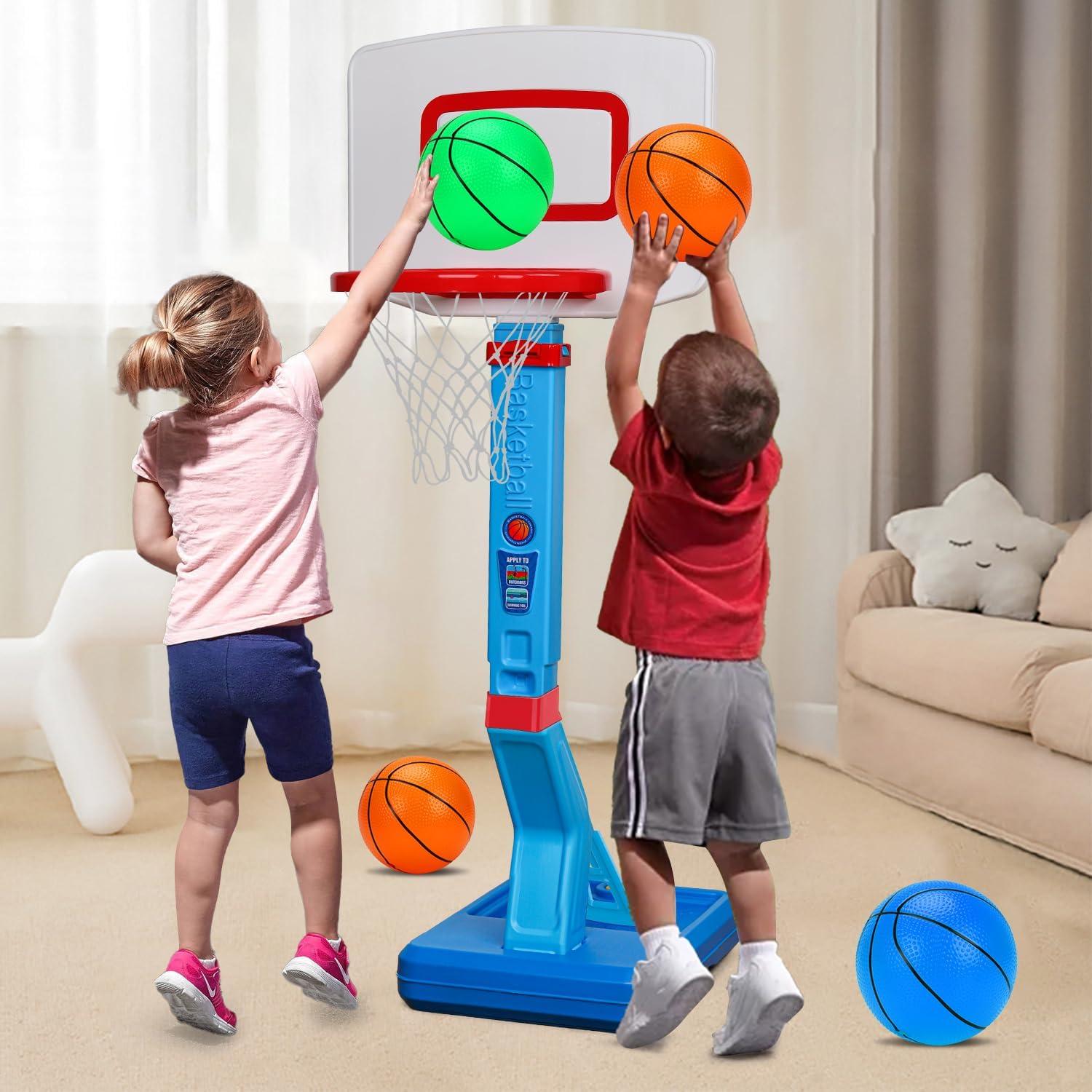 Aro de Baloncesto Qirptey Mini Ajustable para Niños 2-8 Años