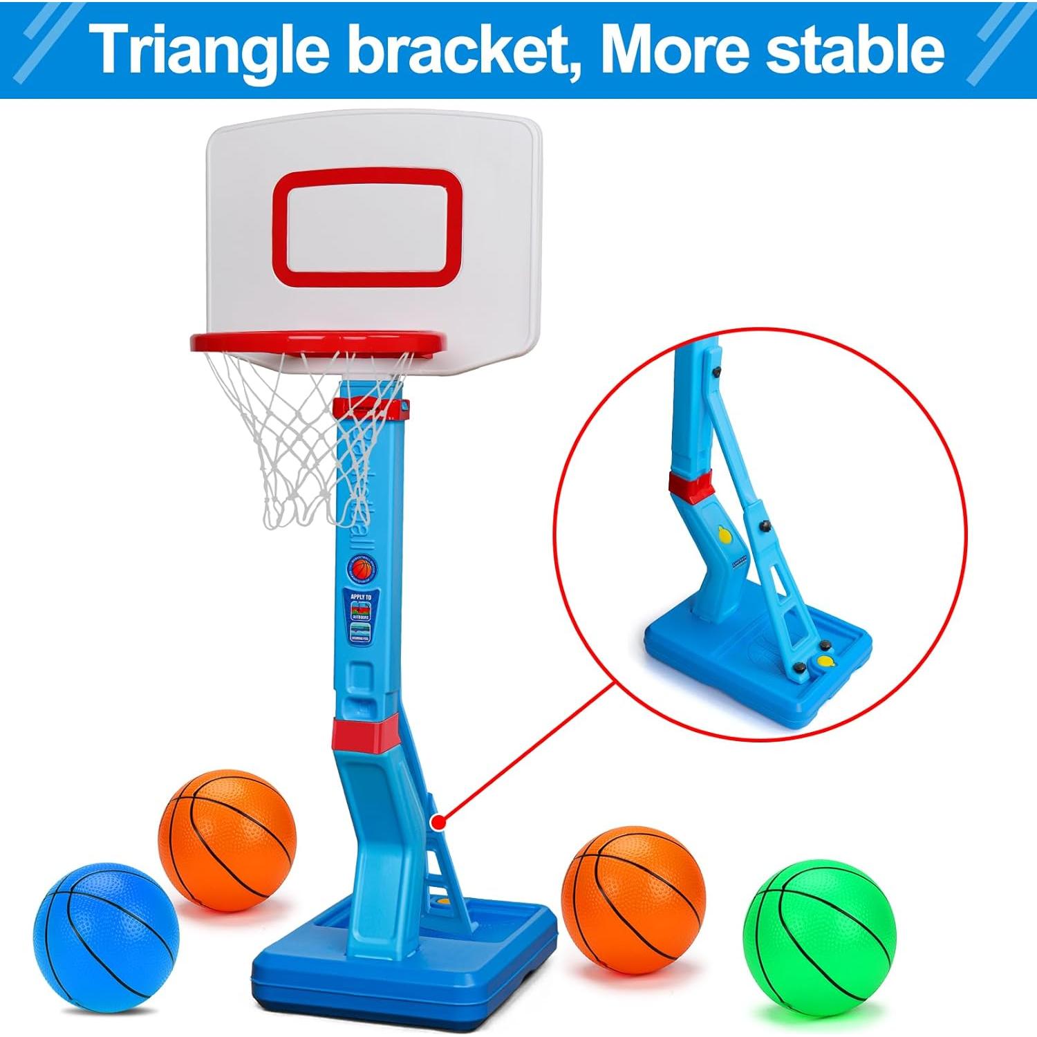 Aro de Baloncesto Qirptey Mini Ajustable para Niños 2-8 Años