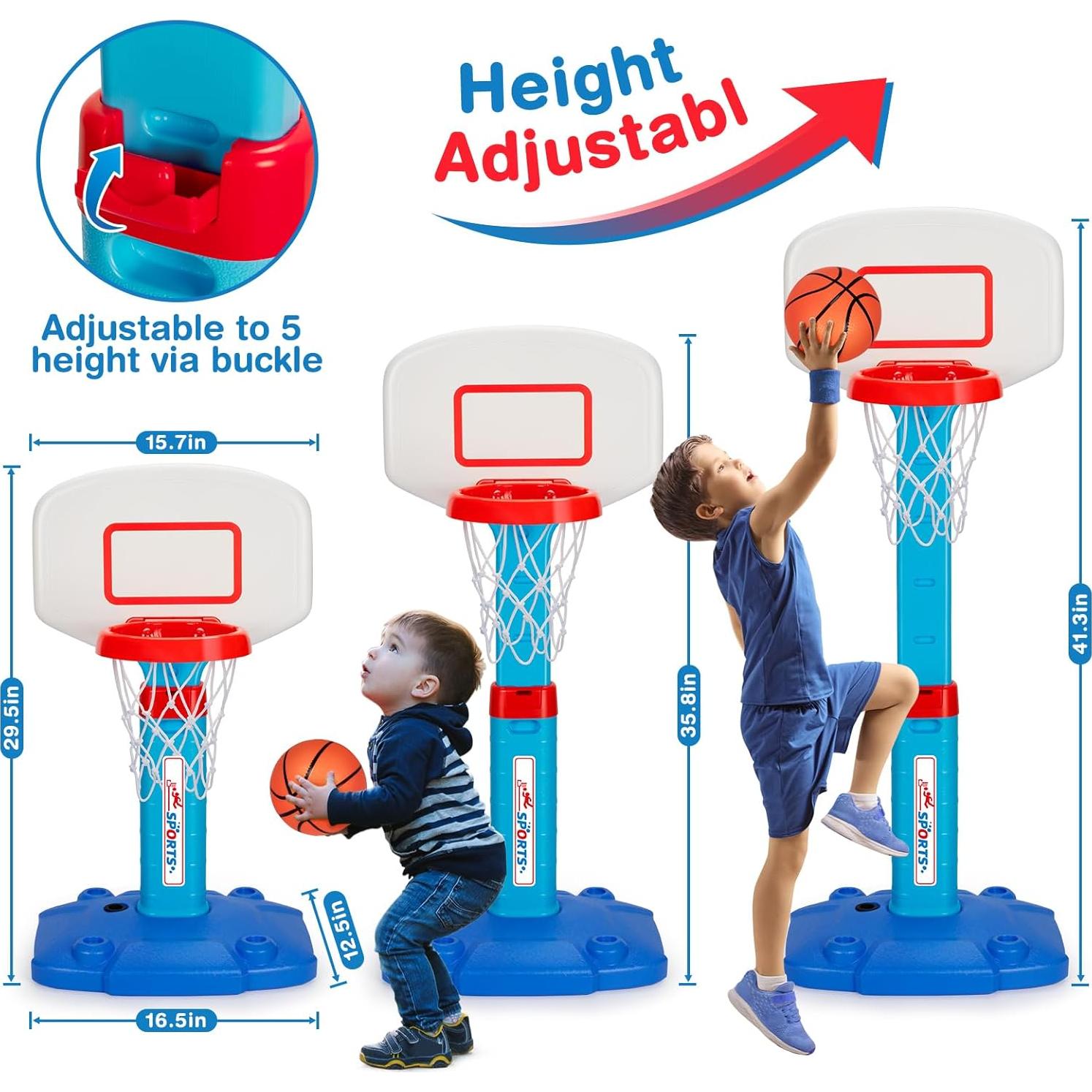 Aro de Baloncesto Mini LACCHOUFEE Ajustable para Niños - Azul