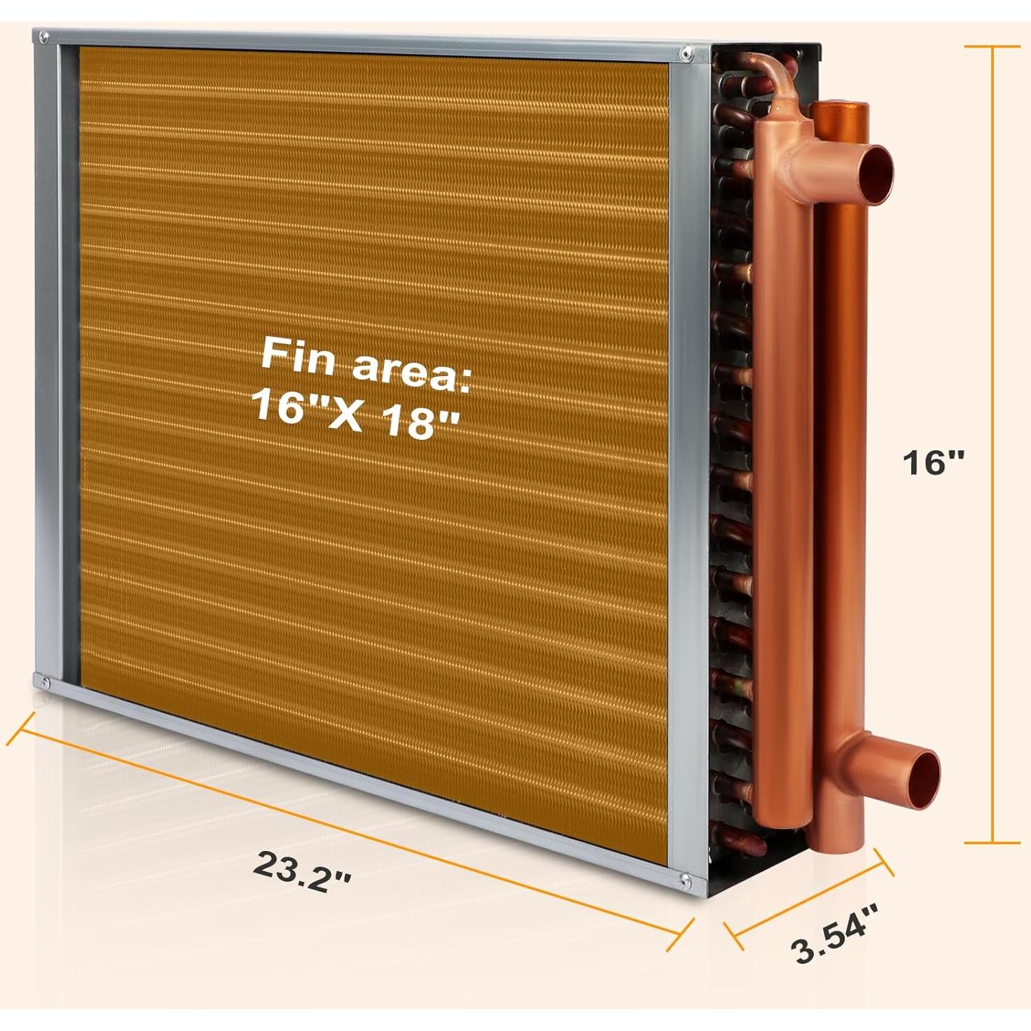 Intercambiador de Calor Agua a Aire GCCSJ 16x18 Puertos Cobre