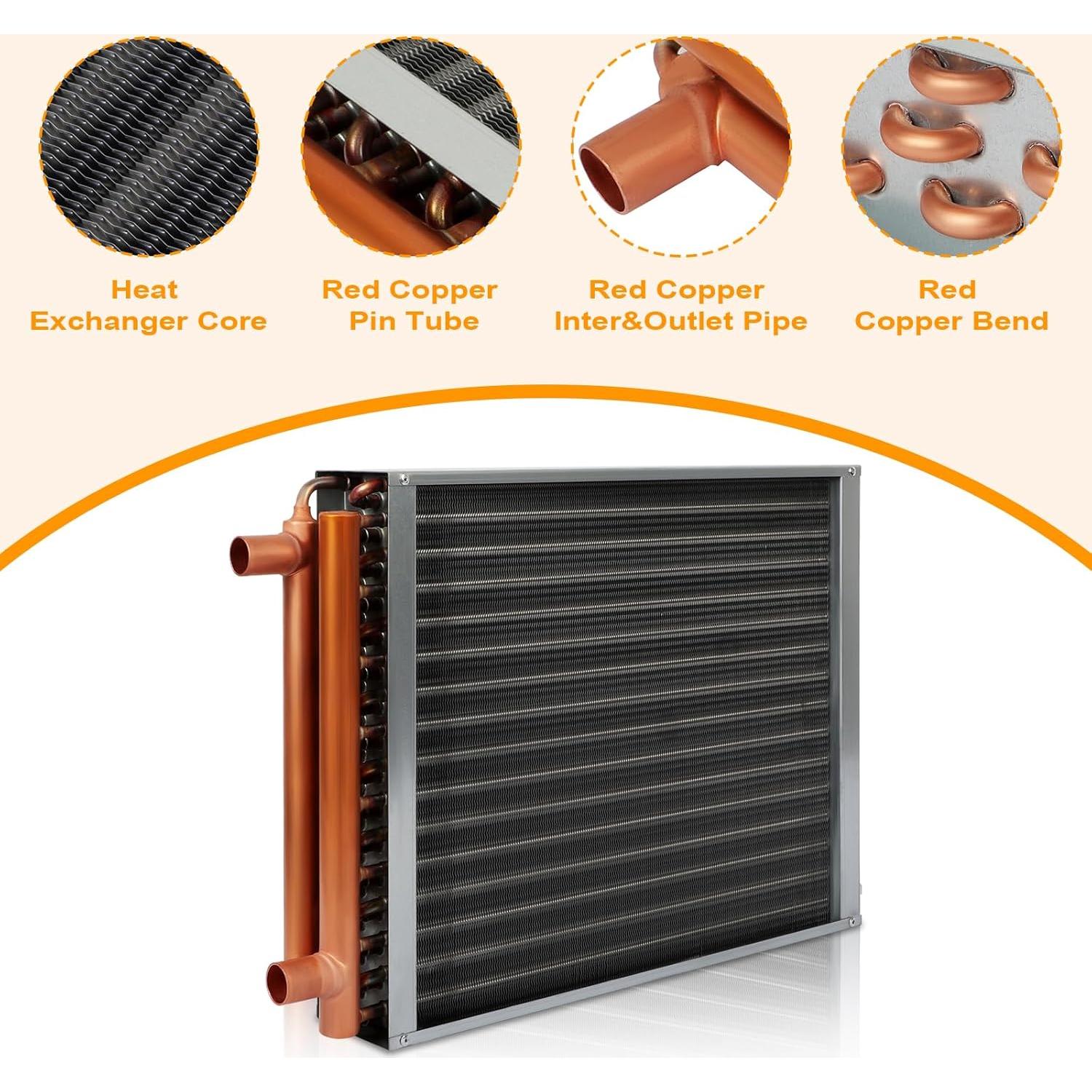 Intercambiador de Calor Agua a Aire GCCSJ 16x18 Puertos Cobre