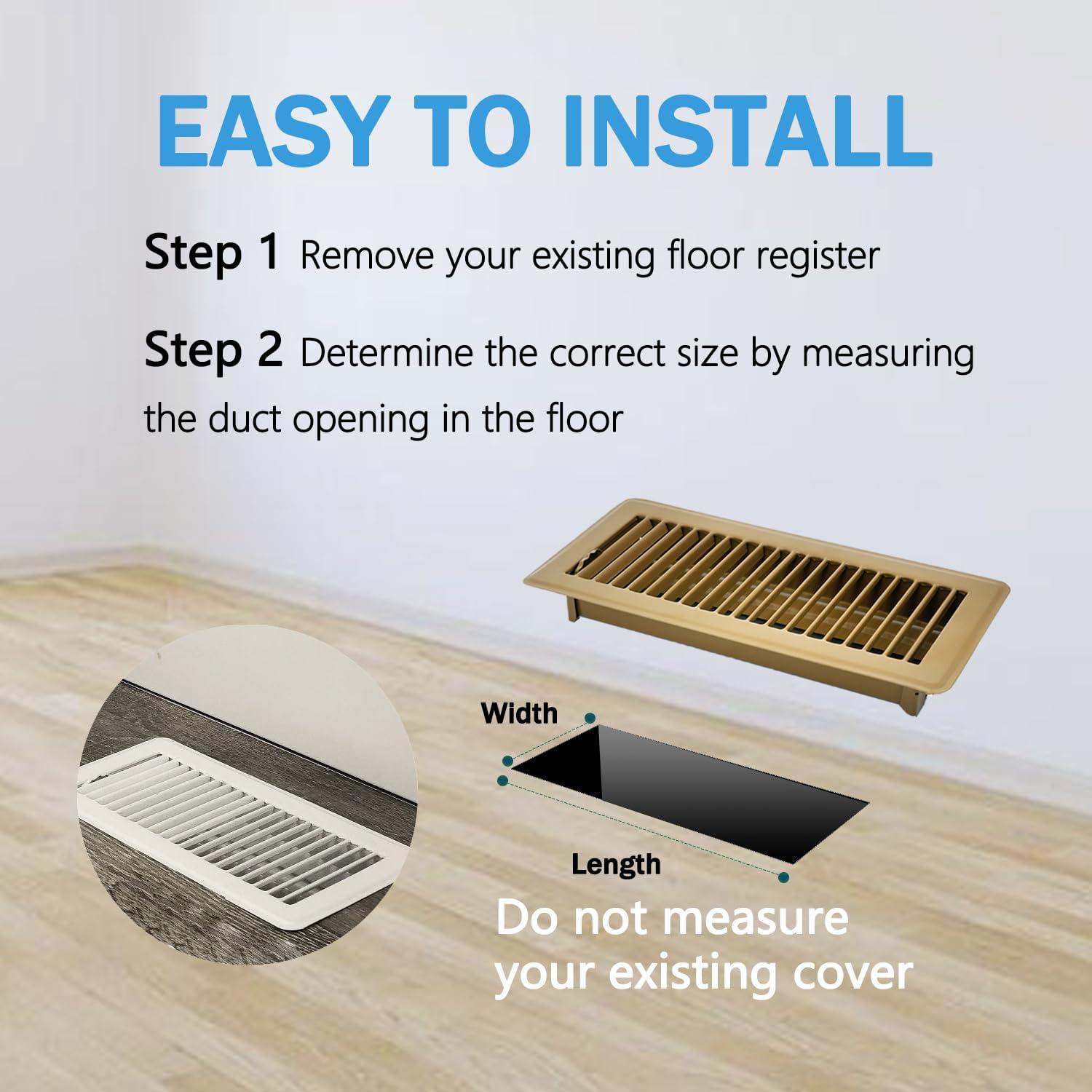 Registro de Piso Katewei 10.16x25.4 cm Acero Marrón Ajustable