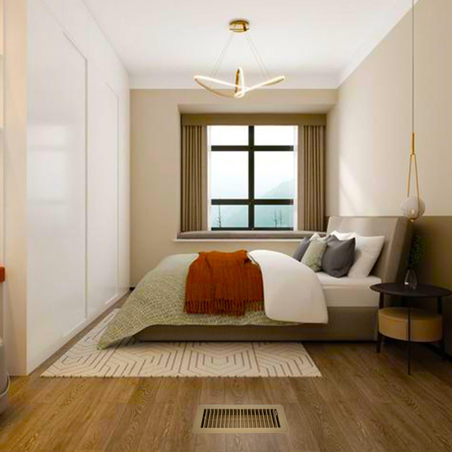 Registro de Piso Katewei 10.16x25.4 cm Acero Marrón Ajustable