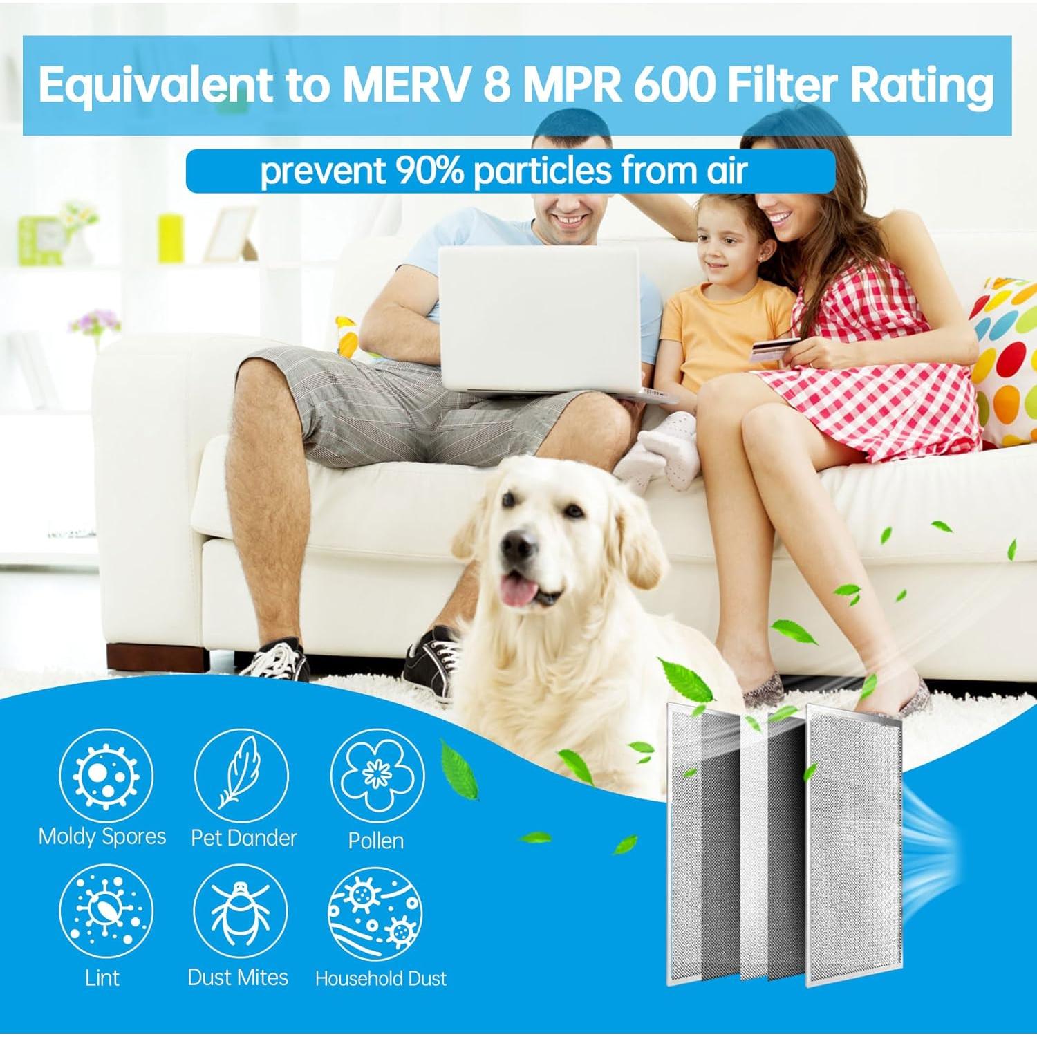 Filtro de Aire Electroestático UBeesize 50.8x25.4x2.5 cm MERV 8