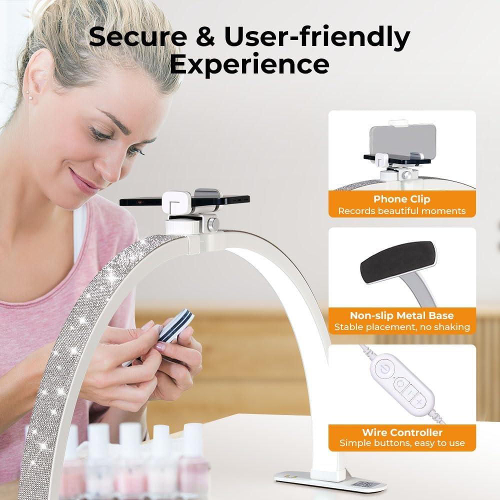 Lámpara Media Luna Janolia para Uñas 73.66 cm 7 Modos