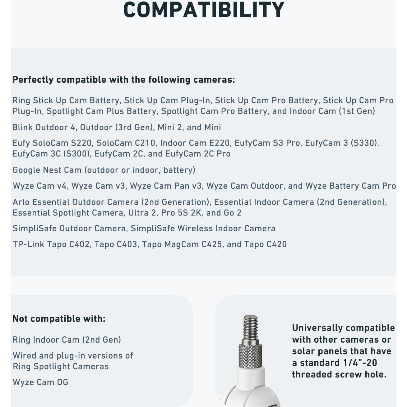 Soporte de Pared Ajustable 360° Holicfun para Cámaras - Paquete de 2