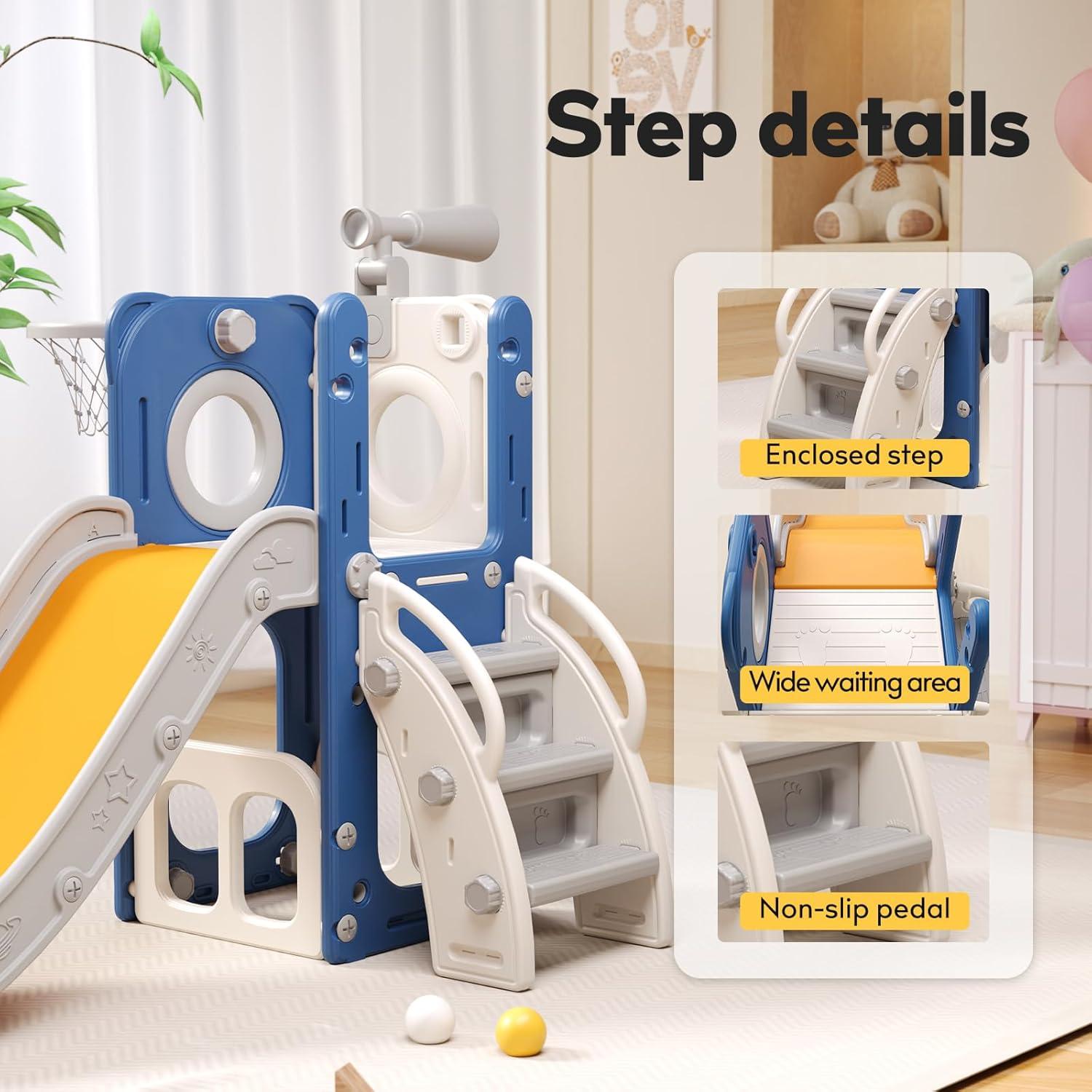 Tobogán 6 en 1 Baotree para Niños Pequeños Azul Amarillo