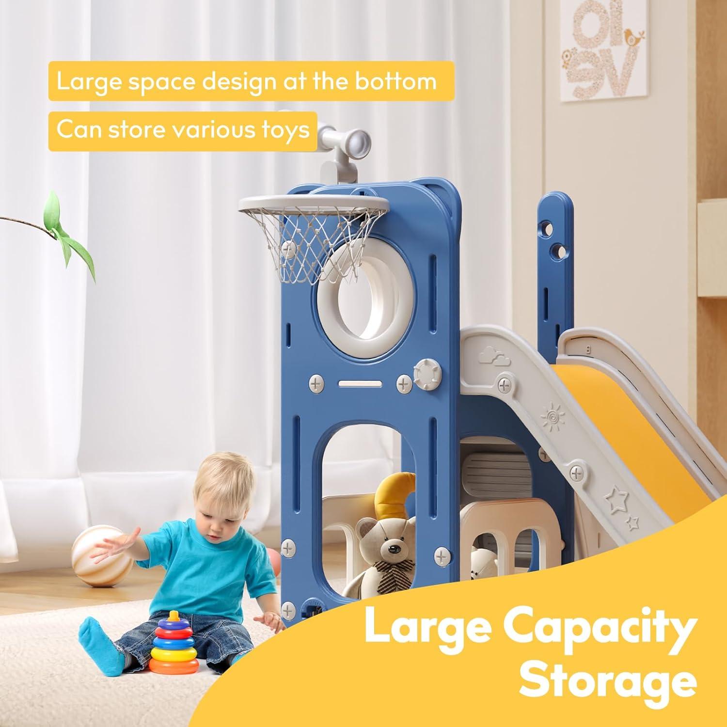 Tobogán 6 en 1 Baotree para Niños Pequeños Azul Amarillo